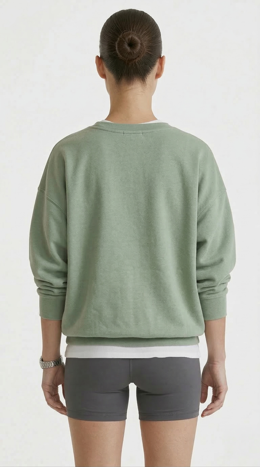 Sage Green Oversized Crewneck Sweatshirt