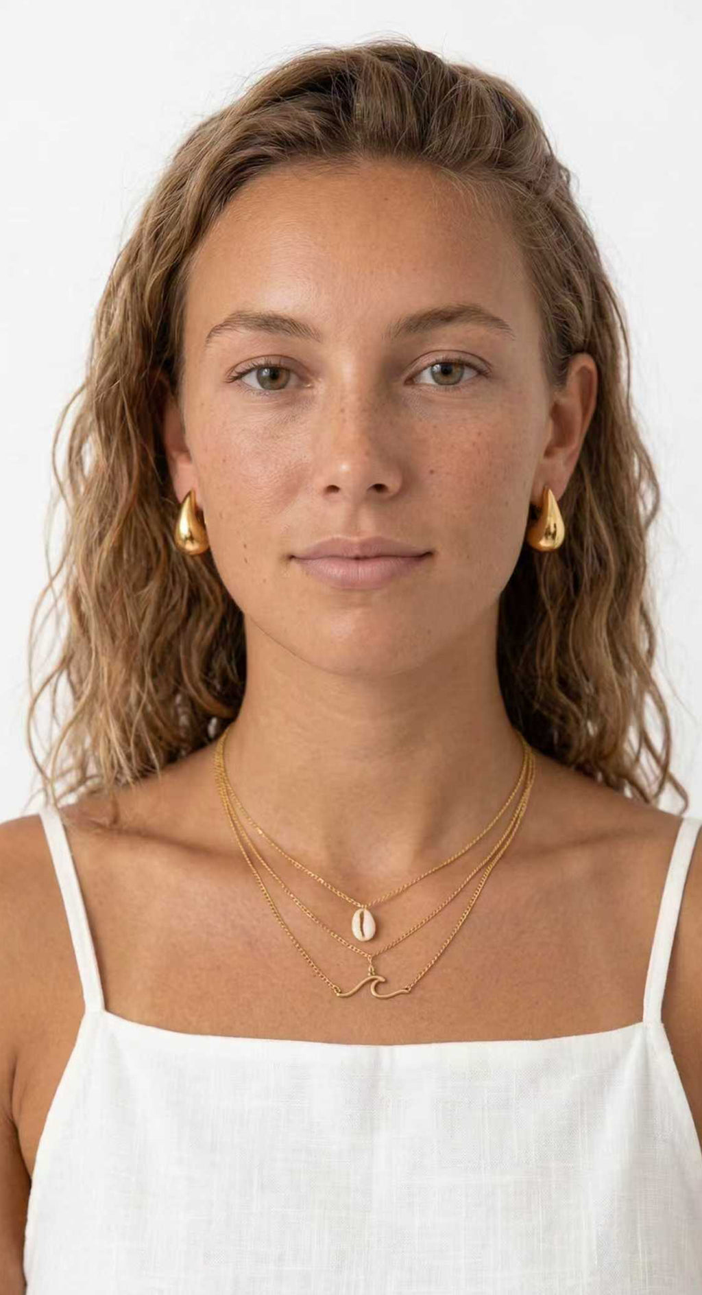 Gold Chunky Teardrop Earrings | Minimalist Waterdrop Statement | TinyLoverClothing