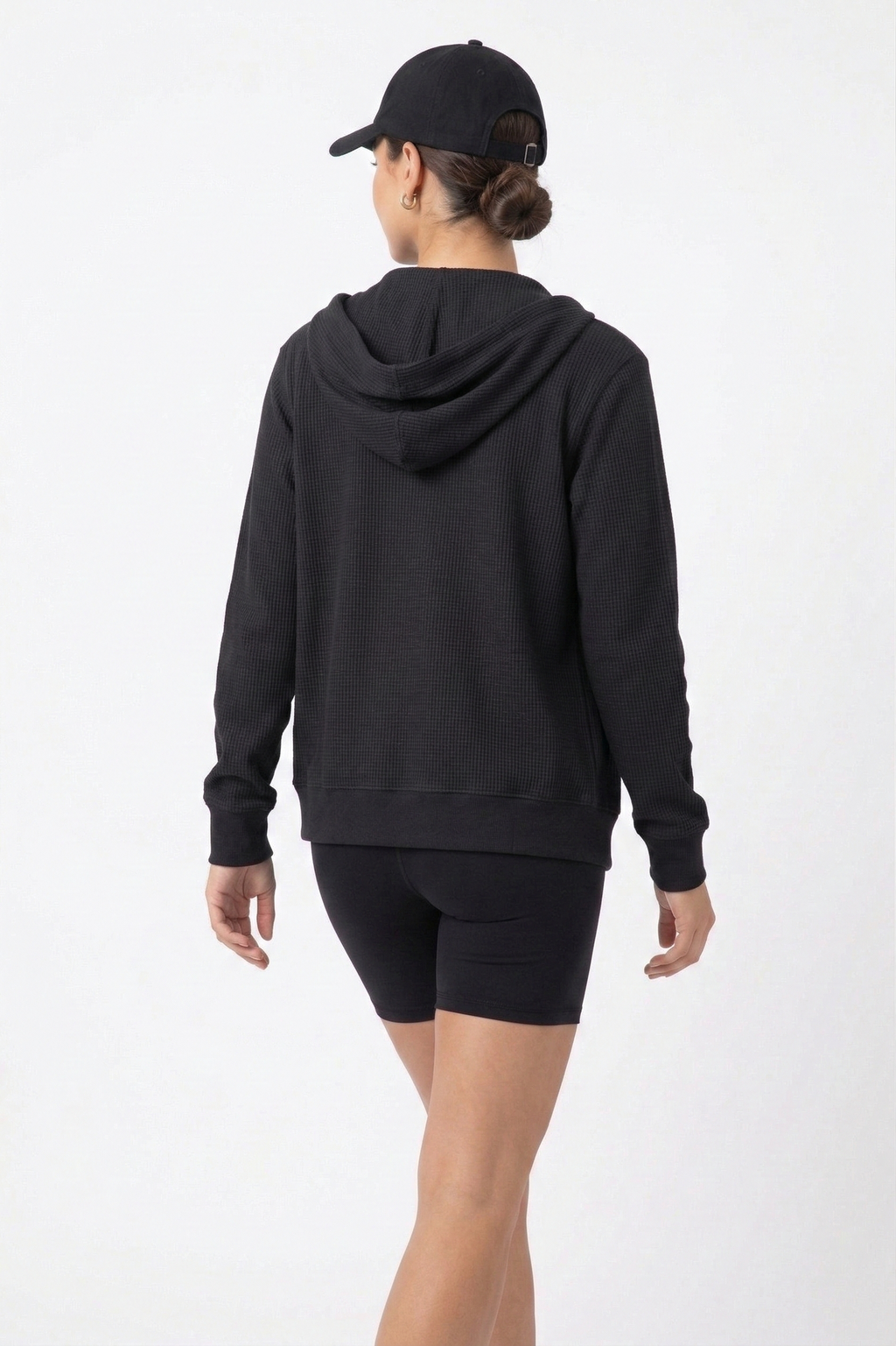 Off-Duty Waffle Hoodie - Black-L
