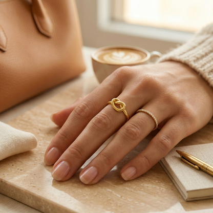 Infinity Knot Ring - 925 Sterling Silver Minimalist Band