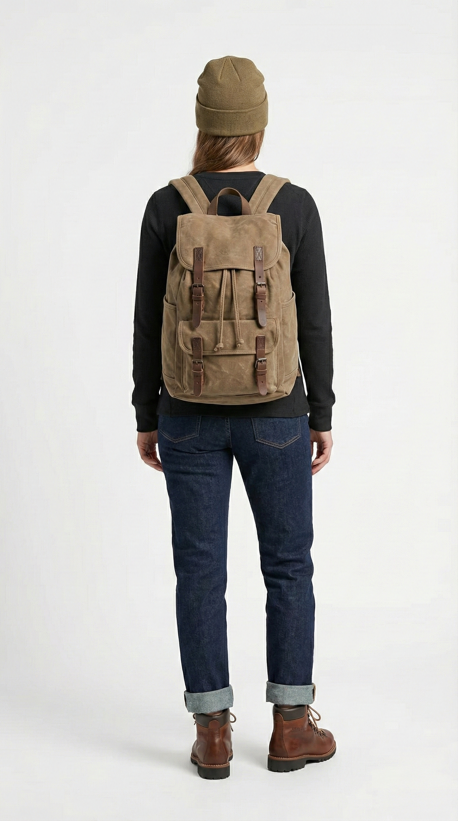 Unisex Heavyweight Waffle Knit Thermal Crewneck - Black (80% Cotton / 20% Poly)