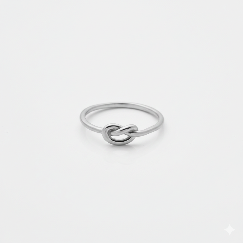 Infinity Knot Ring - 925 Sterling Silver Minimalist Band