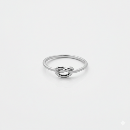 Infinity Knot Ring - 925 Sterling Silver Minimalist Band