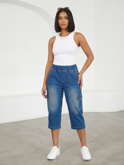 Urban Breeze Indigo Cargo Capris | Street Chic Summer Utility