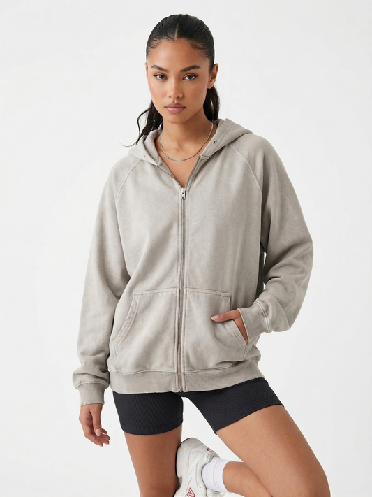 The Essential Everyday Zip-Up Hoodie | Stone Grey