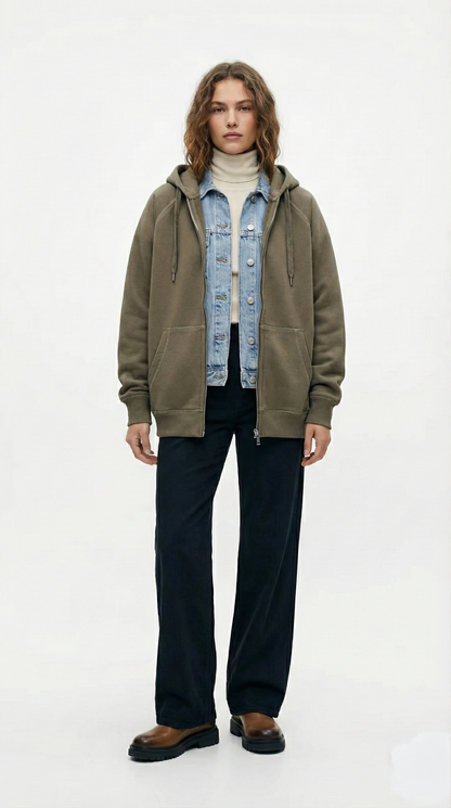 Unisex Vintage Wash Raglan Zip-Up Hoodie | Heavyweight 80/20 Blend