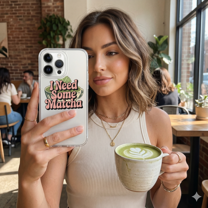 I Need Some Matcha | Clear Aesthetic iPhone® Case