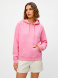 The Essential Cozy Pink Fleece Hoodie with Sweet Striped Hood Lining