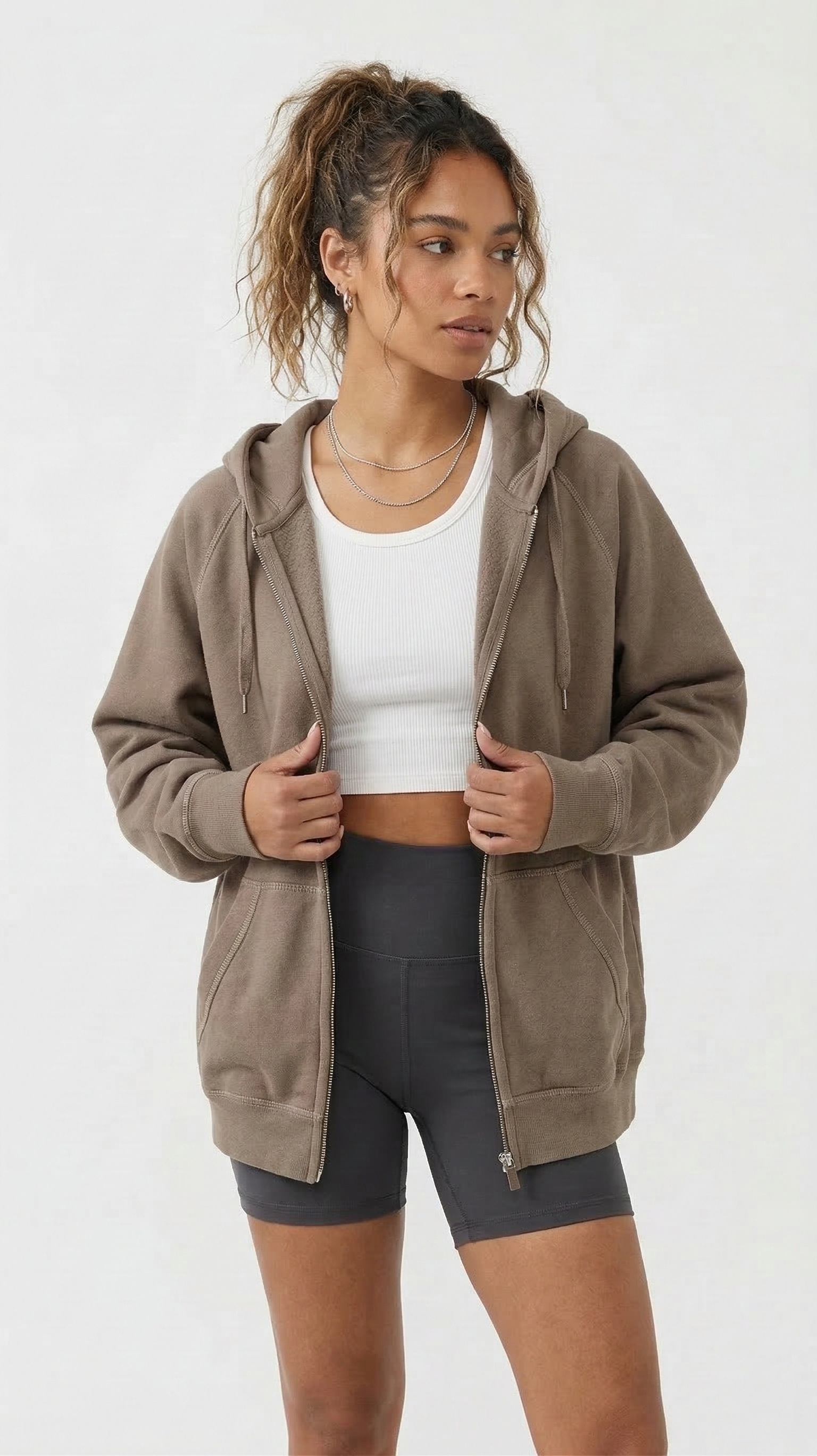 Mojave Oversized Zip Hoodie - Moss