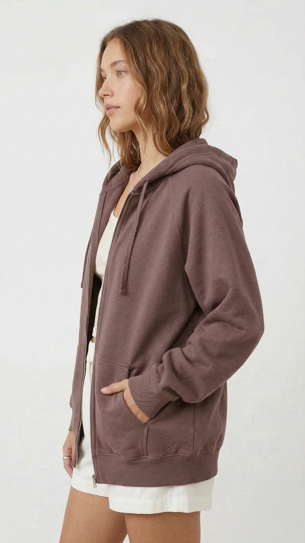 The "Cloud-Soft" Oversized Zip Hoodie in Espresso | Premium Cotton Blend