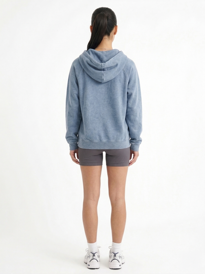 The Essential Oversized Zip Hoodie | Soft Denim Blue