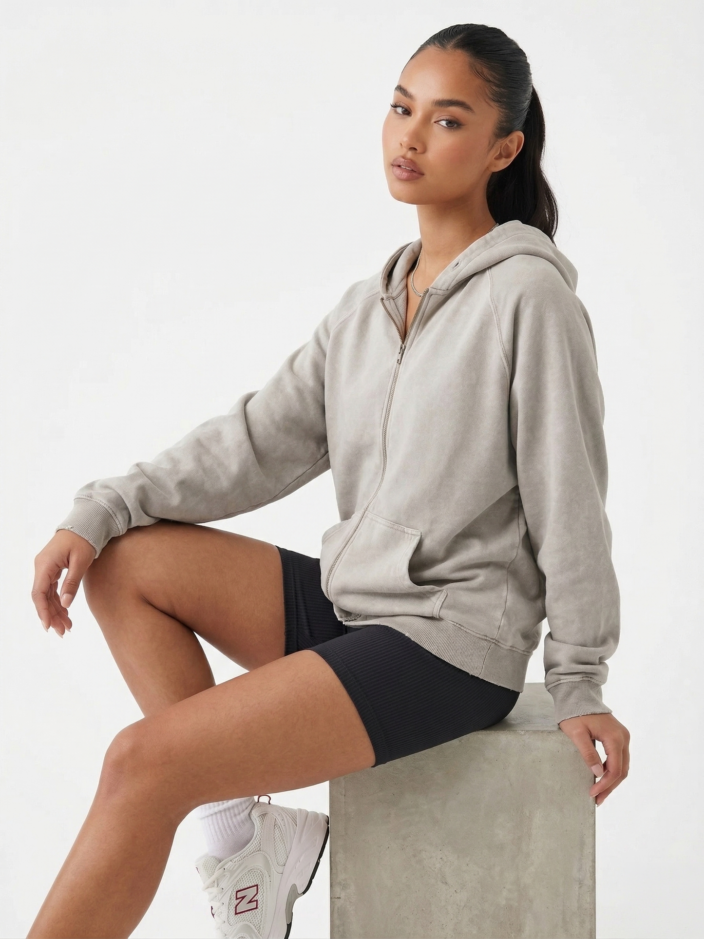 The Essential Everyday Zip-Up Hoodie | Stone Grey