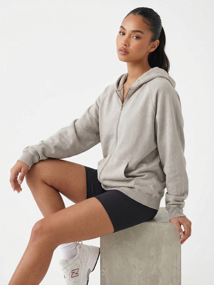 The Essential Everyday Zip-Up Hoodie | Stone Grey