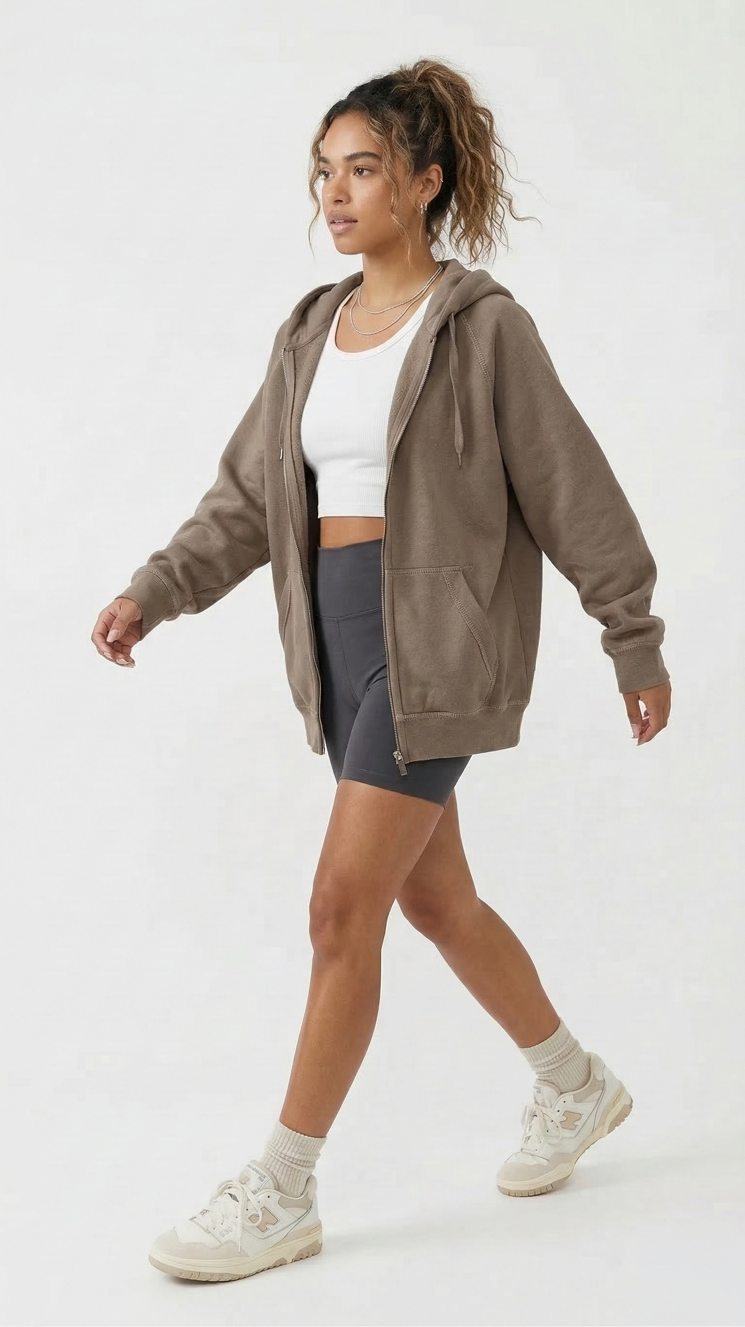 Mojave Oversized Zip Hoodie - Moss