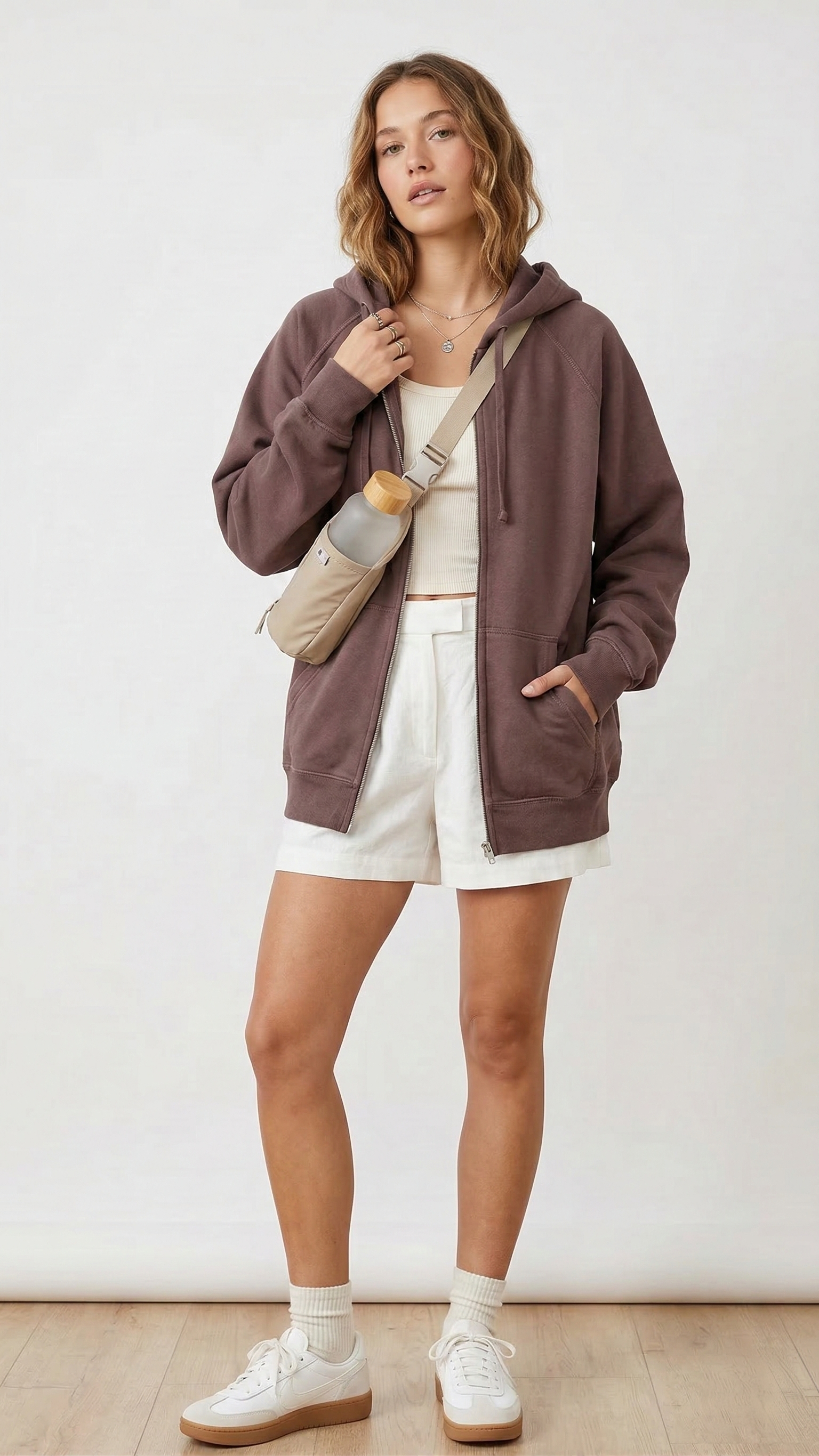 The "Cloud-Soft" Oversized Zip Hoodie in Espresso | Premium Cotton Blend