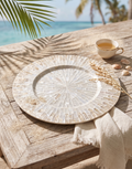 13-Inch Champagne Mother-of-Pearl Mosaic Round Charger Plate / Placemat