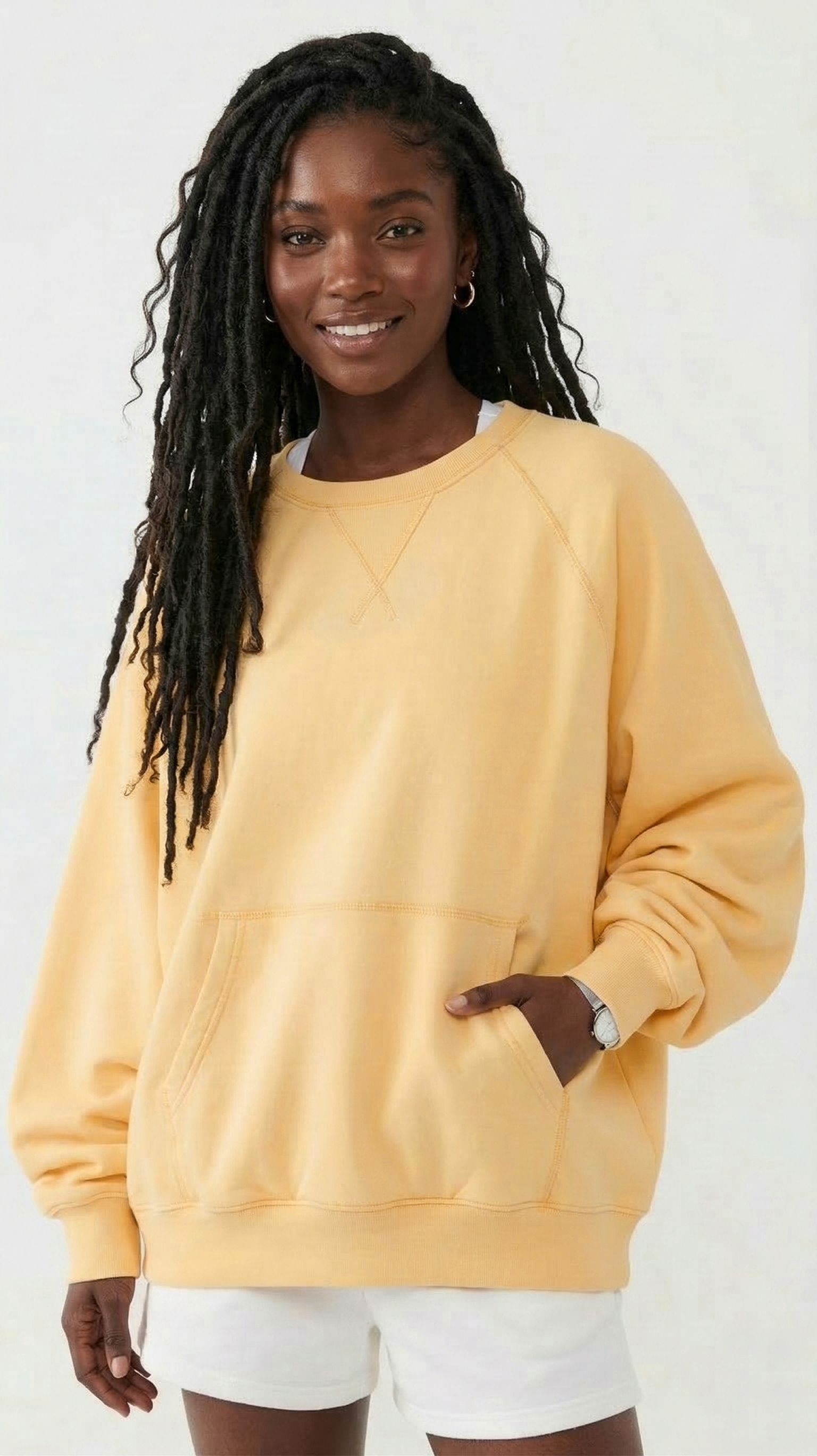 Butter Yellow Oversized Raglan Sweatshirt