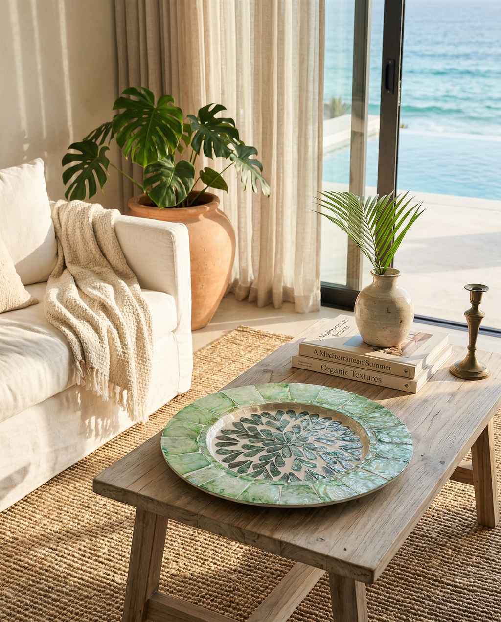 Artisan Mother-of-Pearl Shell Placemat | Handcrafted in Vietnam (33cm)