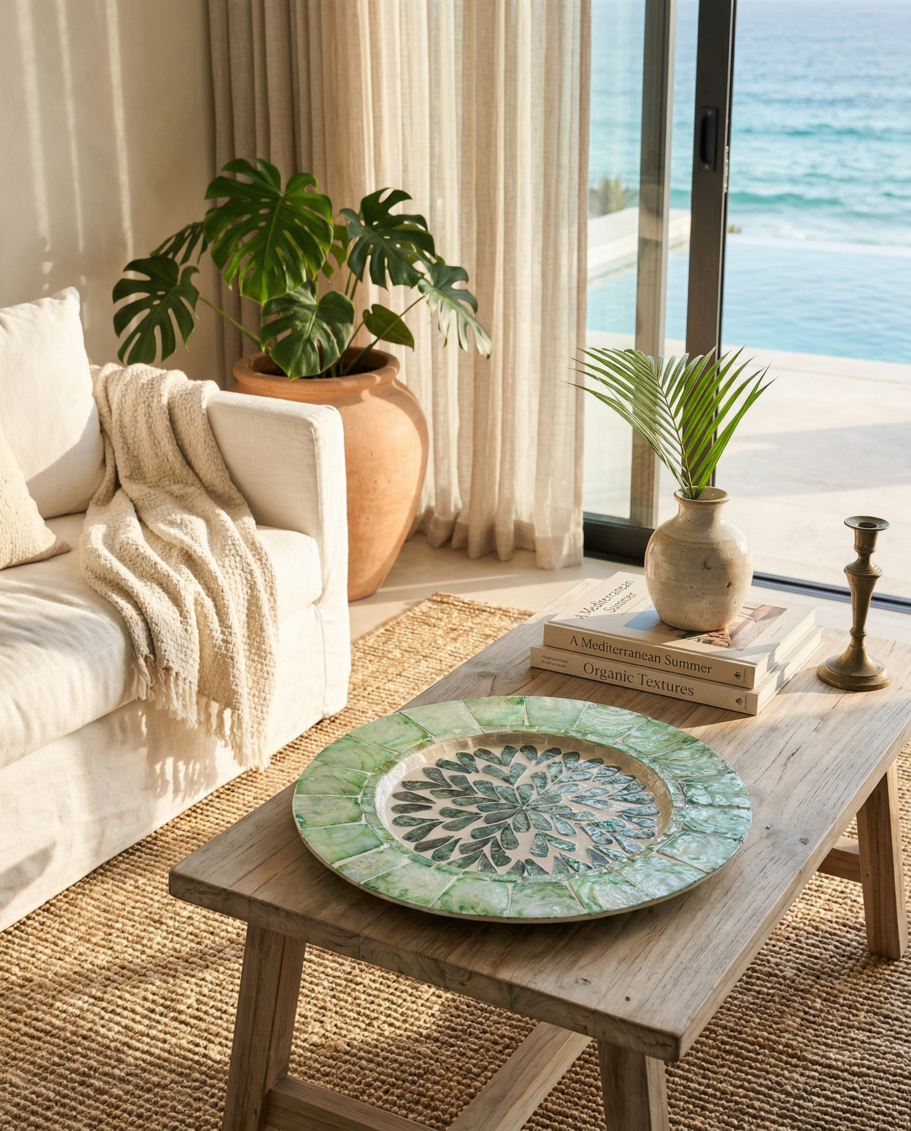 Artisan Mother-of-Pearl Shell Placemat | Handcrafted in Vietnam (33cm)