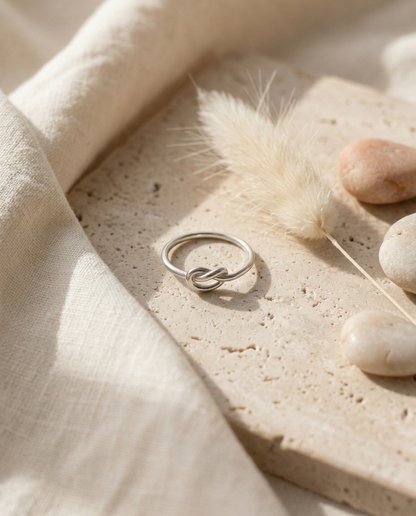 Infinity Knot Ring - 925 Sterling Silver Minimalist Band
