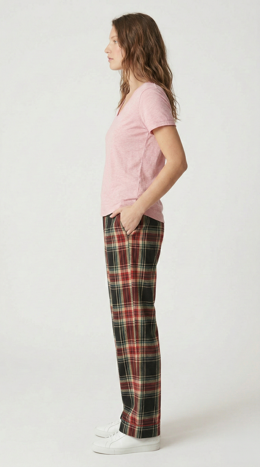 Everyday Effortless V-Neck Tee - 100% Cotton -Petal