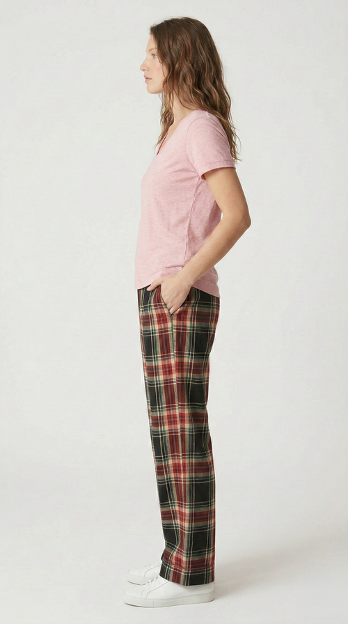 Everyday Effortless V-Neck Tee - 100% Cotton -Petal