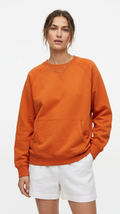 Mojave Burnt Orange Raglan Sweatshirt with Kangaroo Pocket - Street Chic Vibe