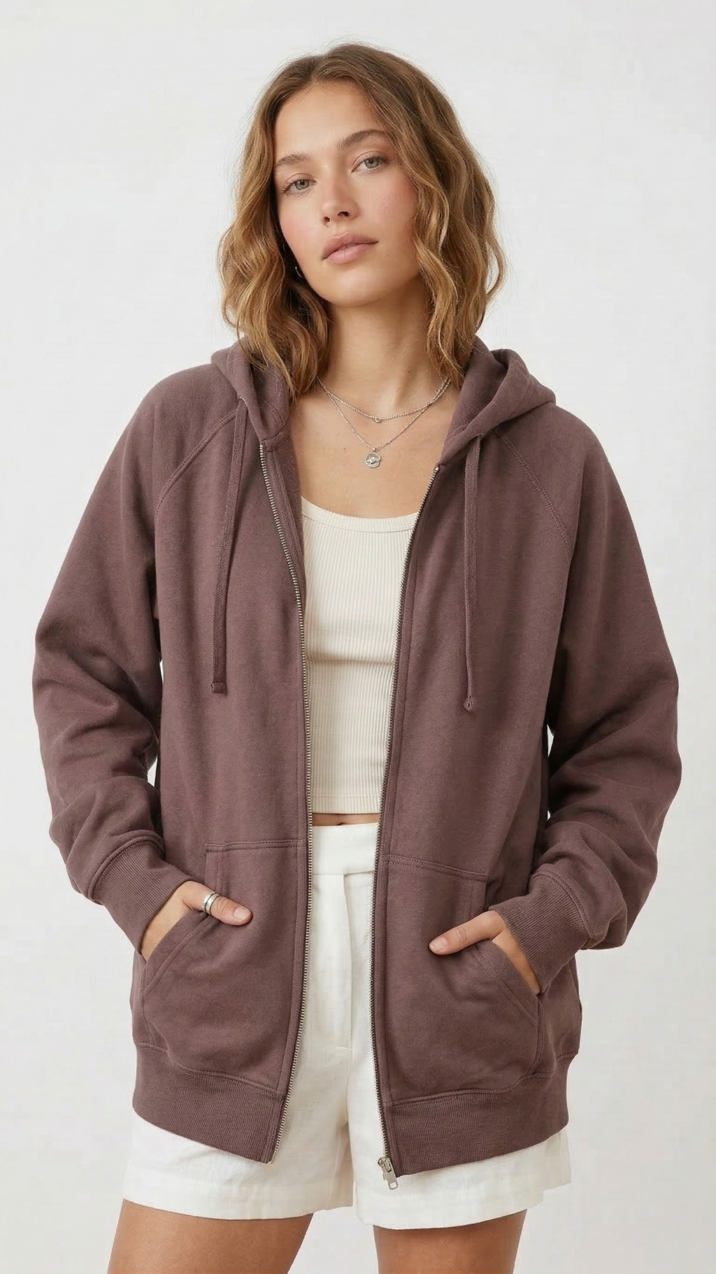 The "Cloud-Soft" Oversized Zip Hoodie in Espresso | Premium Cotton Blend