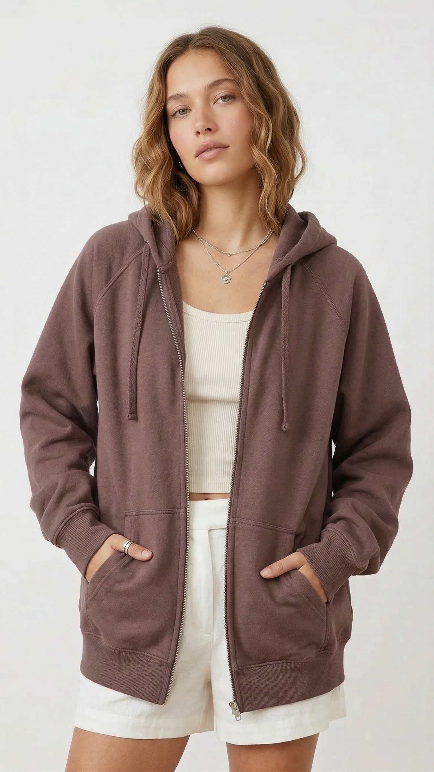 The "Cloud-Soft" Oversized Zip Hoodie in Espresso | Premium Cotton Blend