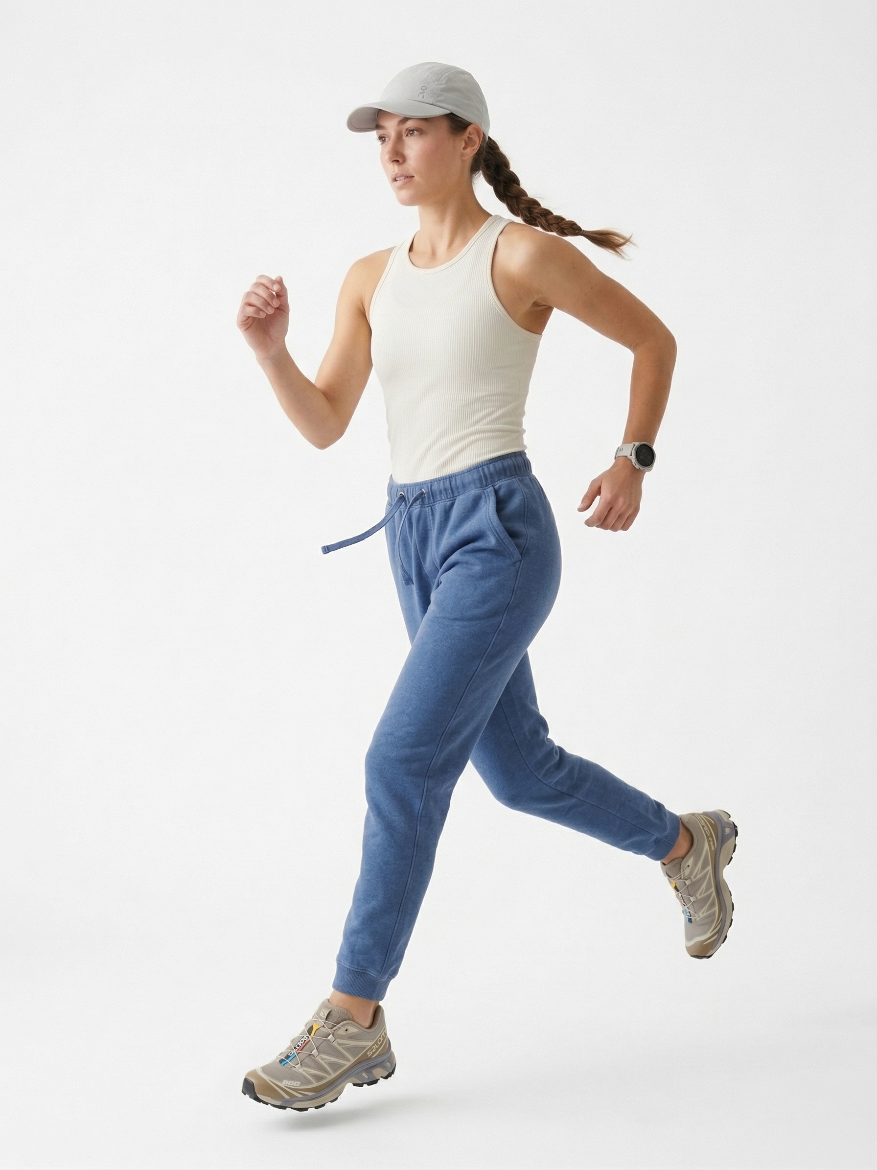 Tiny Lover Women’s Outdoor Joggers - Blue Cotton Blend Sweatpants