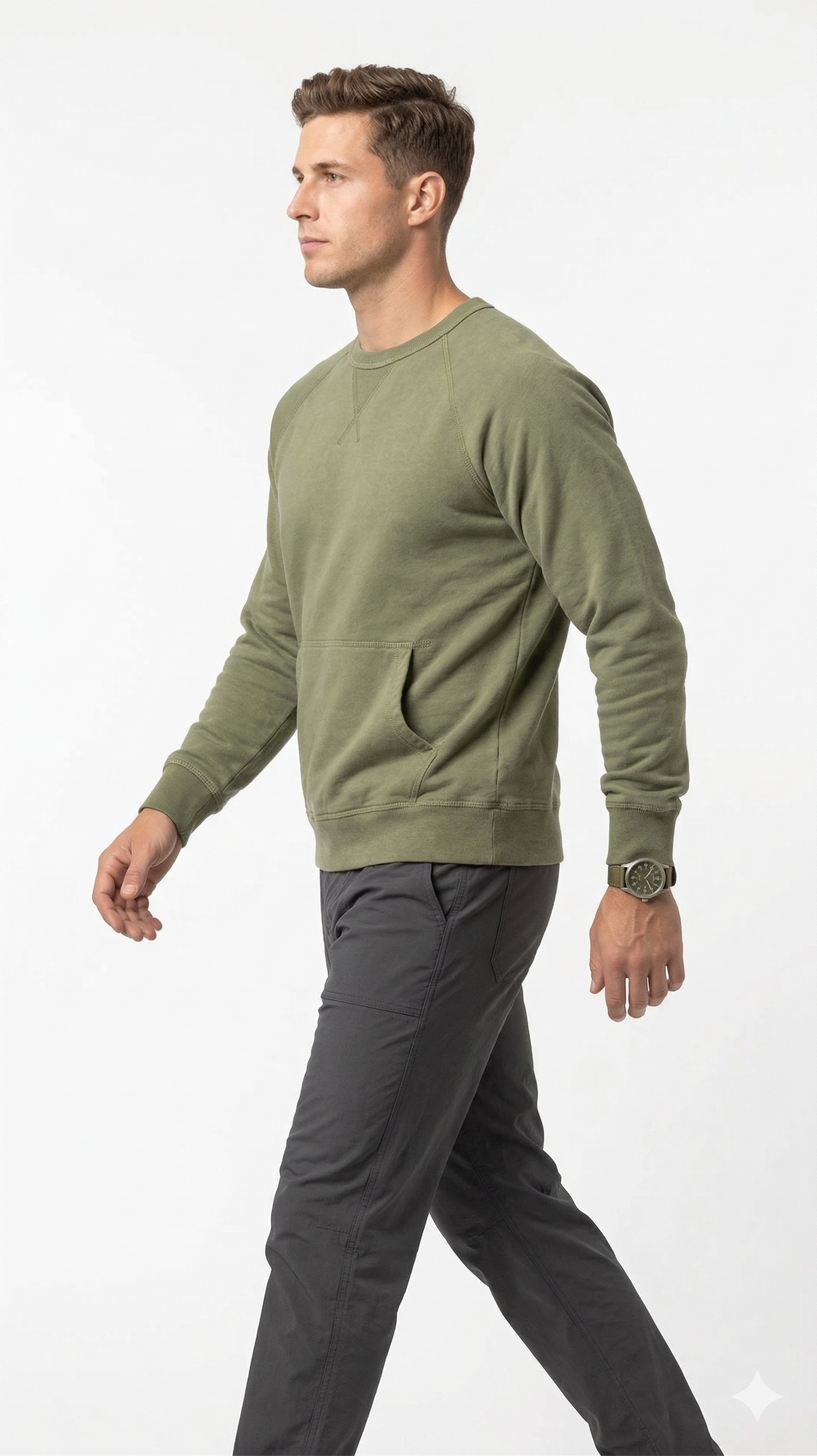 Essential Olive Raglan Sweatshirt – Aesthetic Hiking Collection