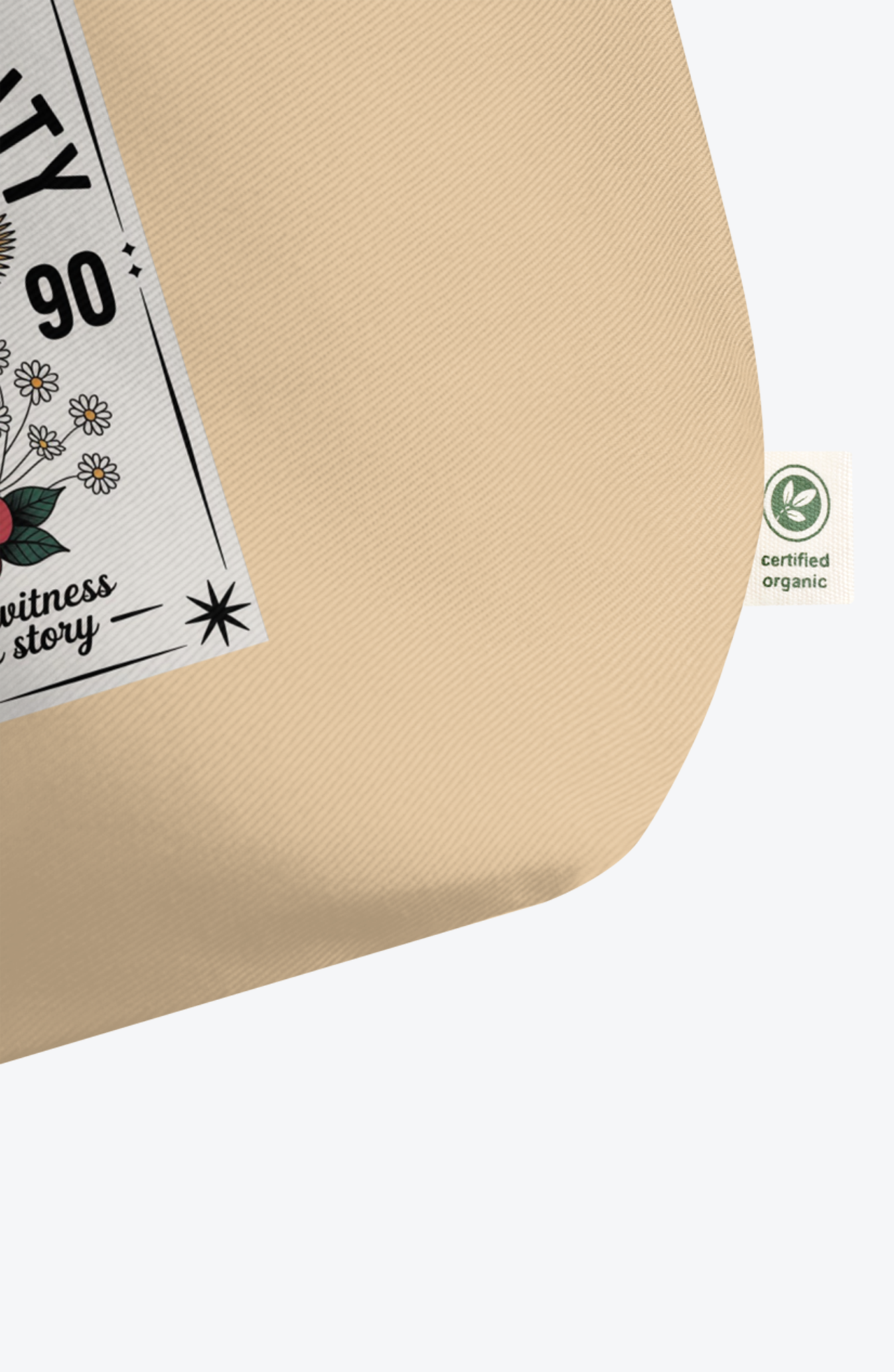 Mojave Beauty Vintage Graphic Large Organic Cotton Tote Bag