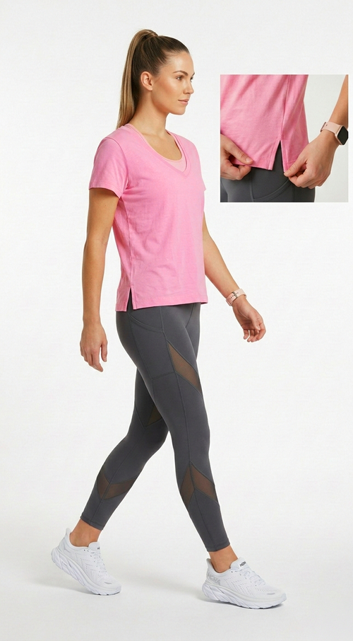 Everyday Effortless V-Neck Tee - 100% Cotton -Petal