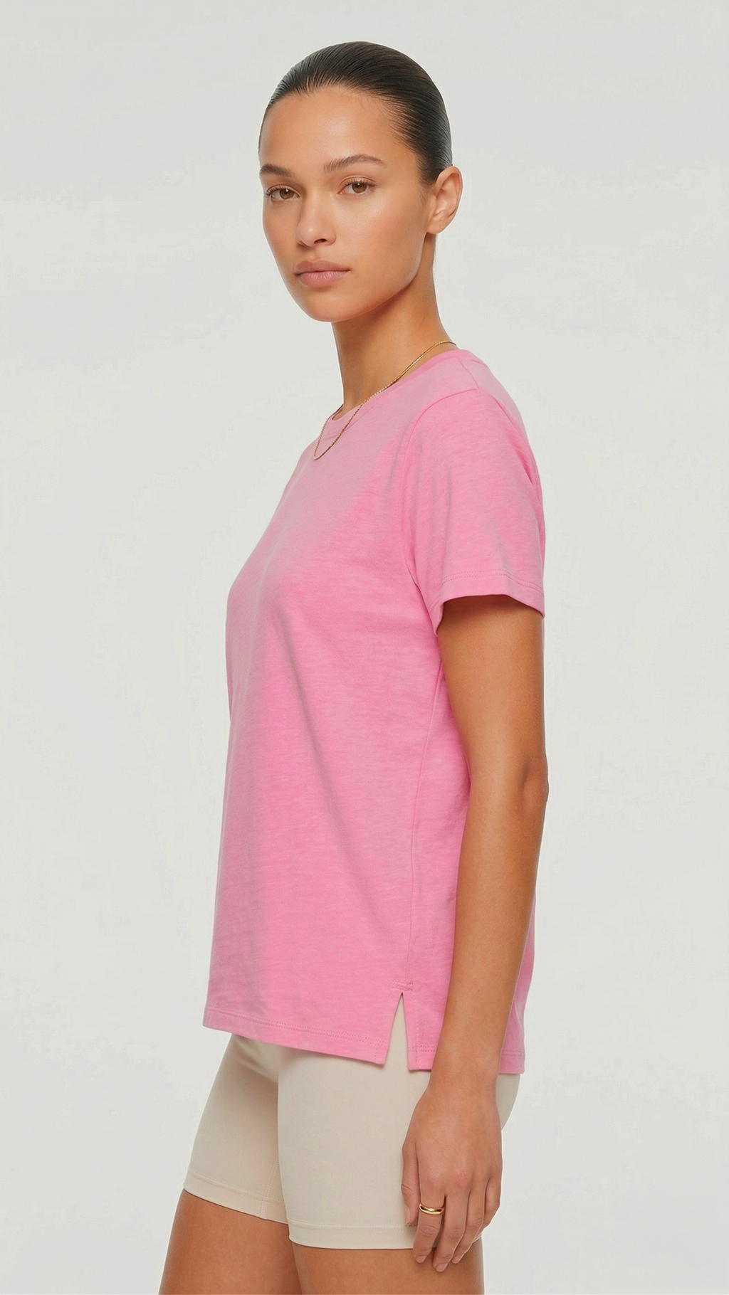 The Everyday Side-Slit Petal Color Tee | 100% Soft-Touch Cotton