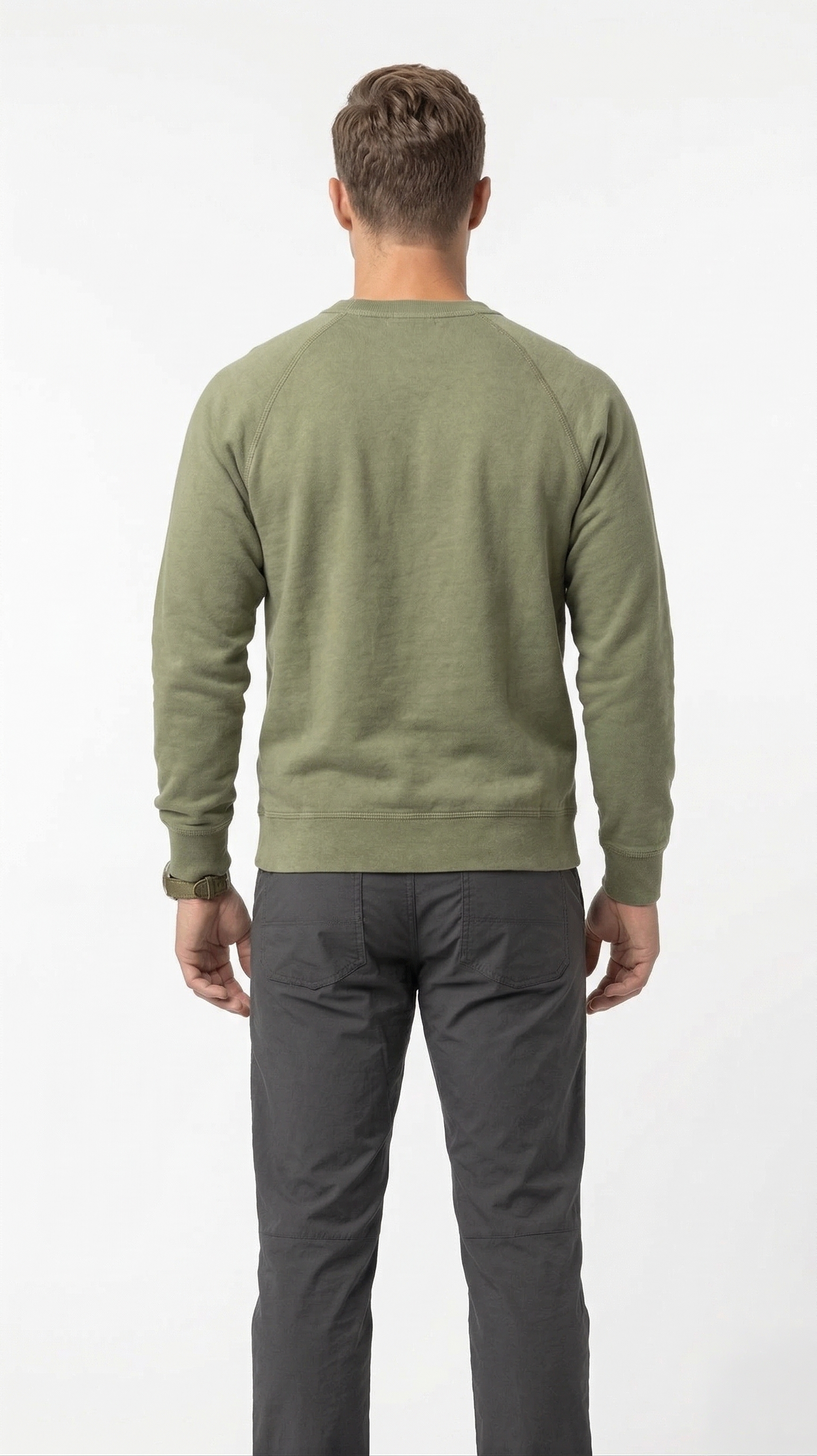 Essential Olive Raglan Sweatshirt – Aesthetic Hiking Collection