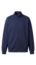 Men’s Navy Zip-Up Sweatshirt - Desert Core Piece - Fleece Jacket - Clearance!-L