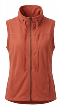 Women's Burnt Orange Full Zip Vest Sleeveless Sweatshirt Jacket New Clearance