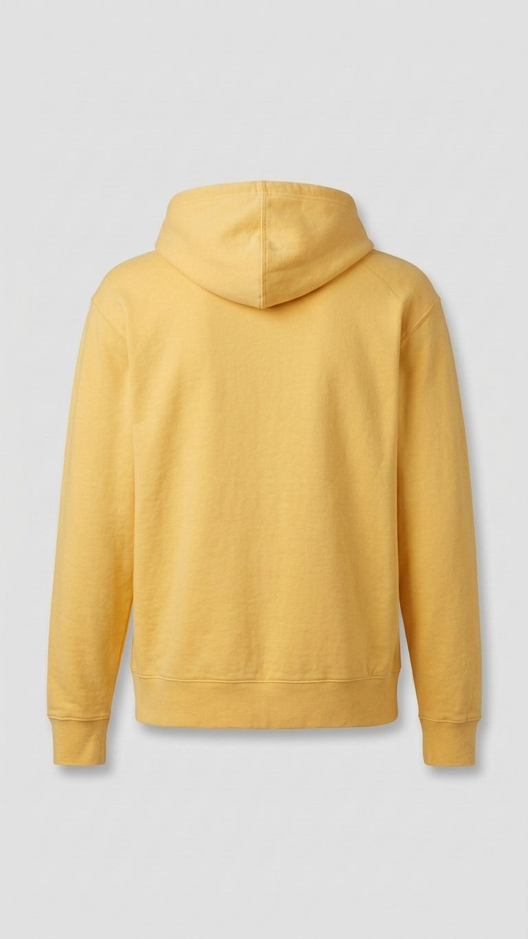 XXL Pastel Yellow Zip Up Hoodie Sweatshirt | 80% Cotton Blend | Clearance