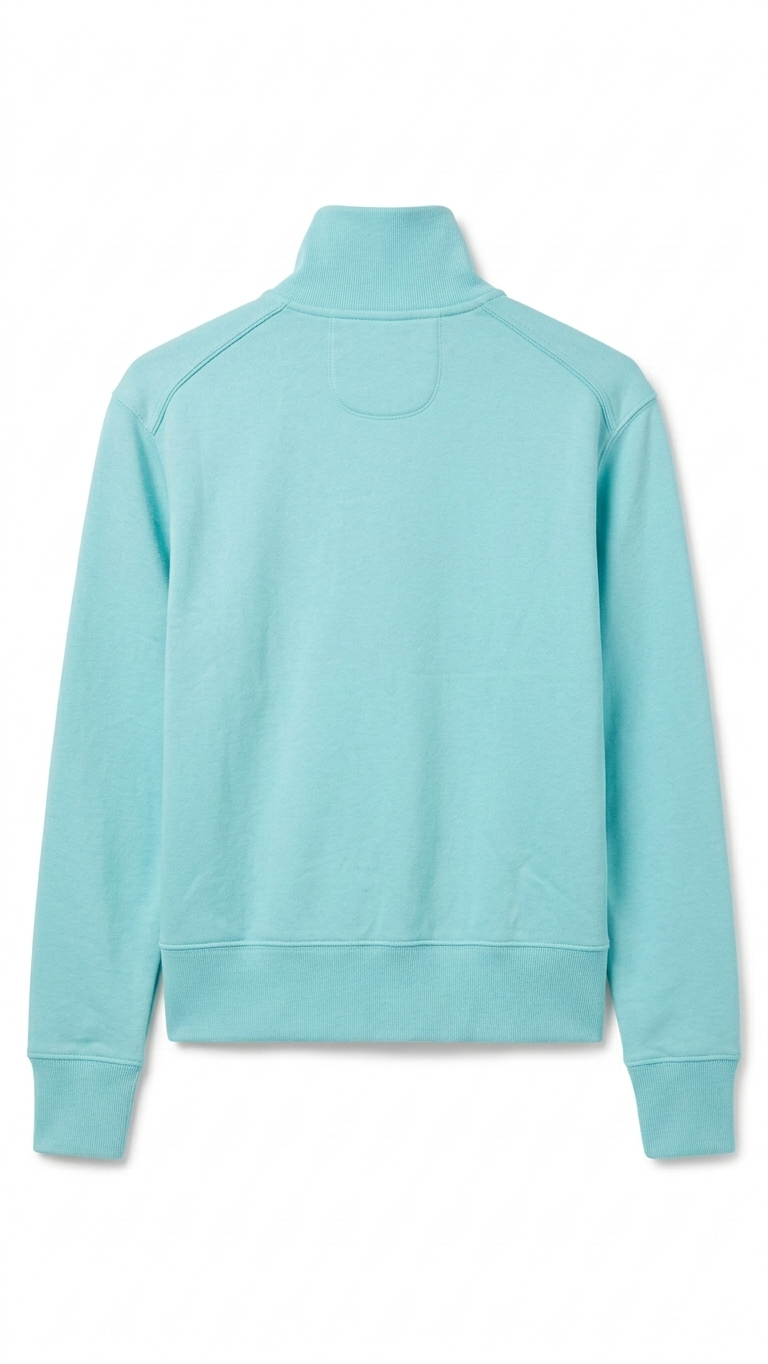 Women's Teal Blue Zip-Up Mock Neck Sweatshirt Jacket - Size Large - Cotton Blend