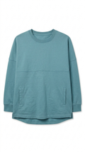 Oversized Teal 100% Cotton Spirit Jersey Style Sweatshirt - Size M - Clearance!