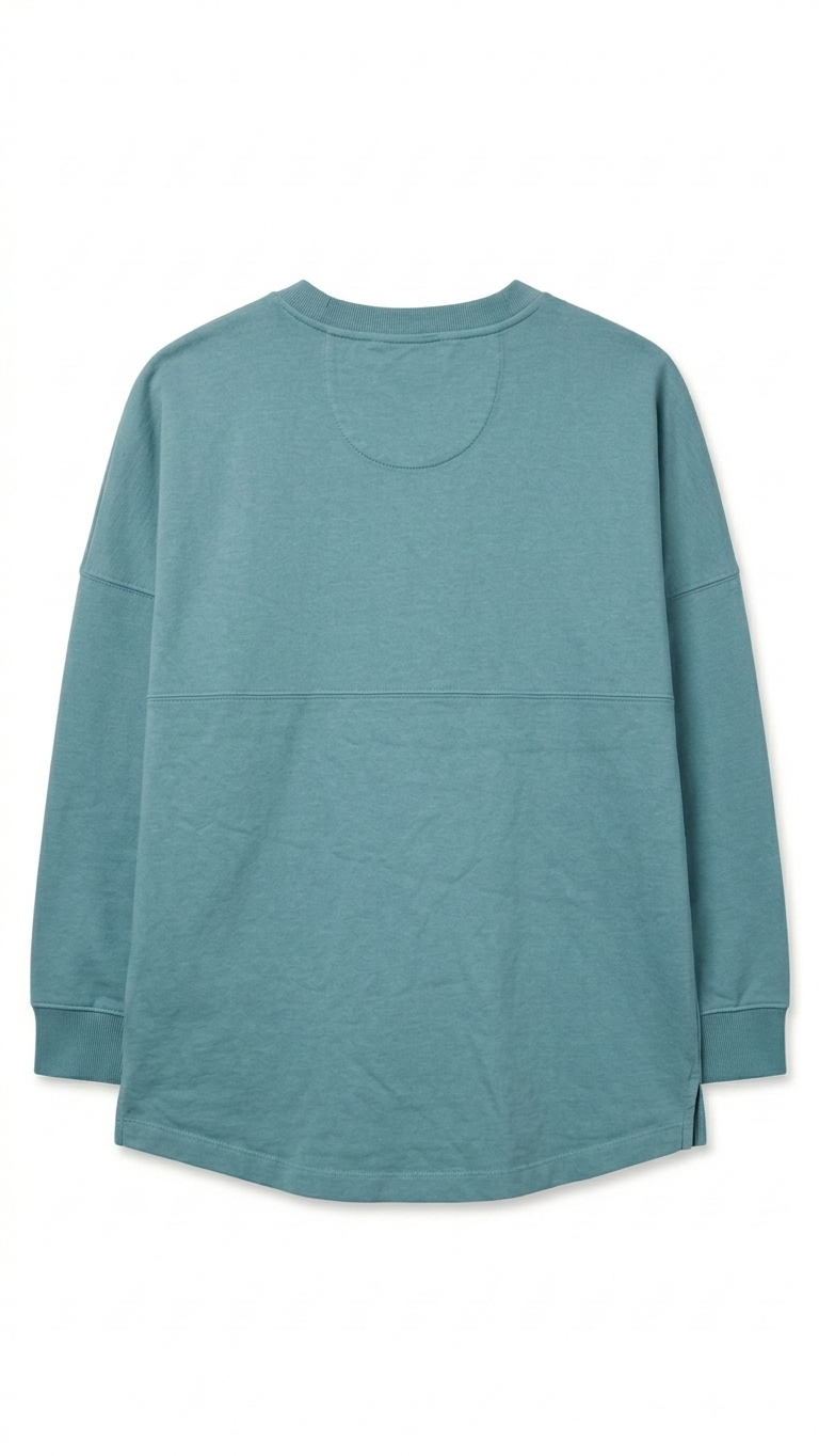 Oversized Teal 100% Cotton Spirit Jersey Style Sweatshirt - Size M - Clearance!