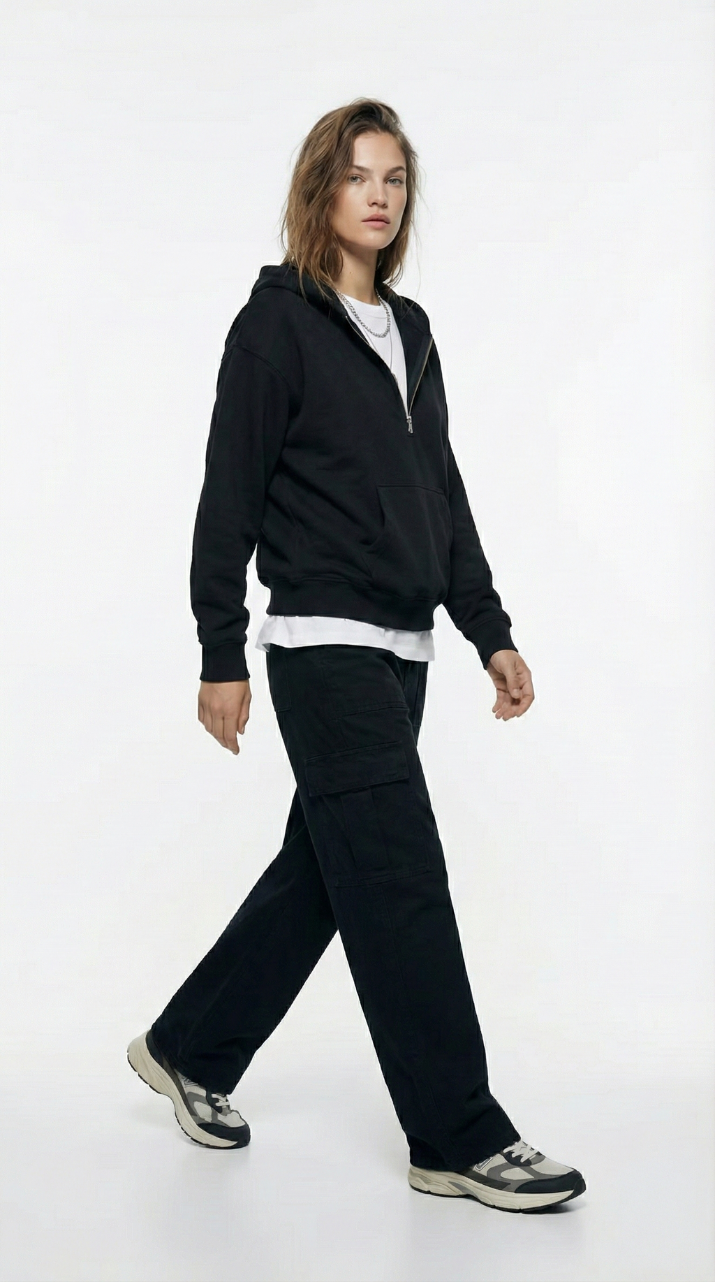 Unisex The Summit Oversized Half-Zip Hoodie | Jet Black