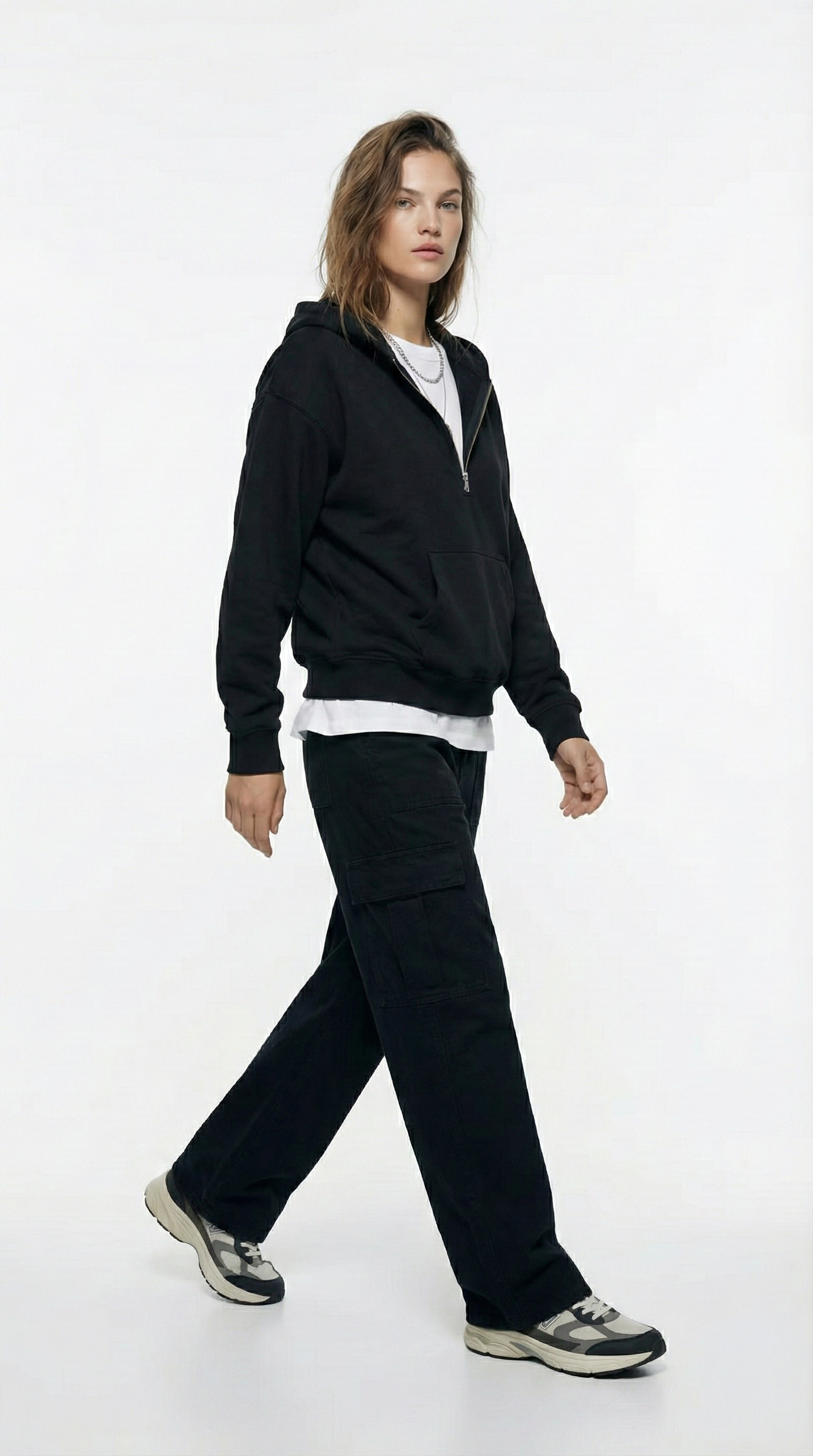 Unisex The Summit Oversized Half-Zip Hoodie | Jet Black