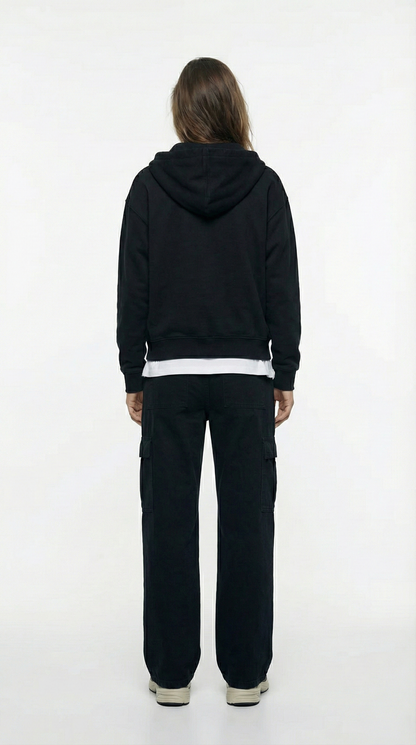 Unisex The Summit Oversized Half-Zip Hoodie | Jet Black