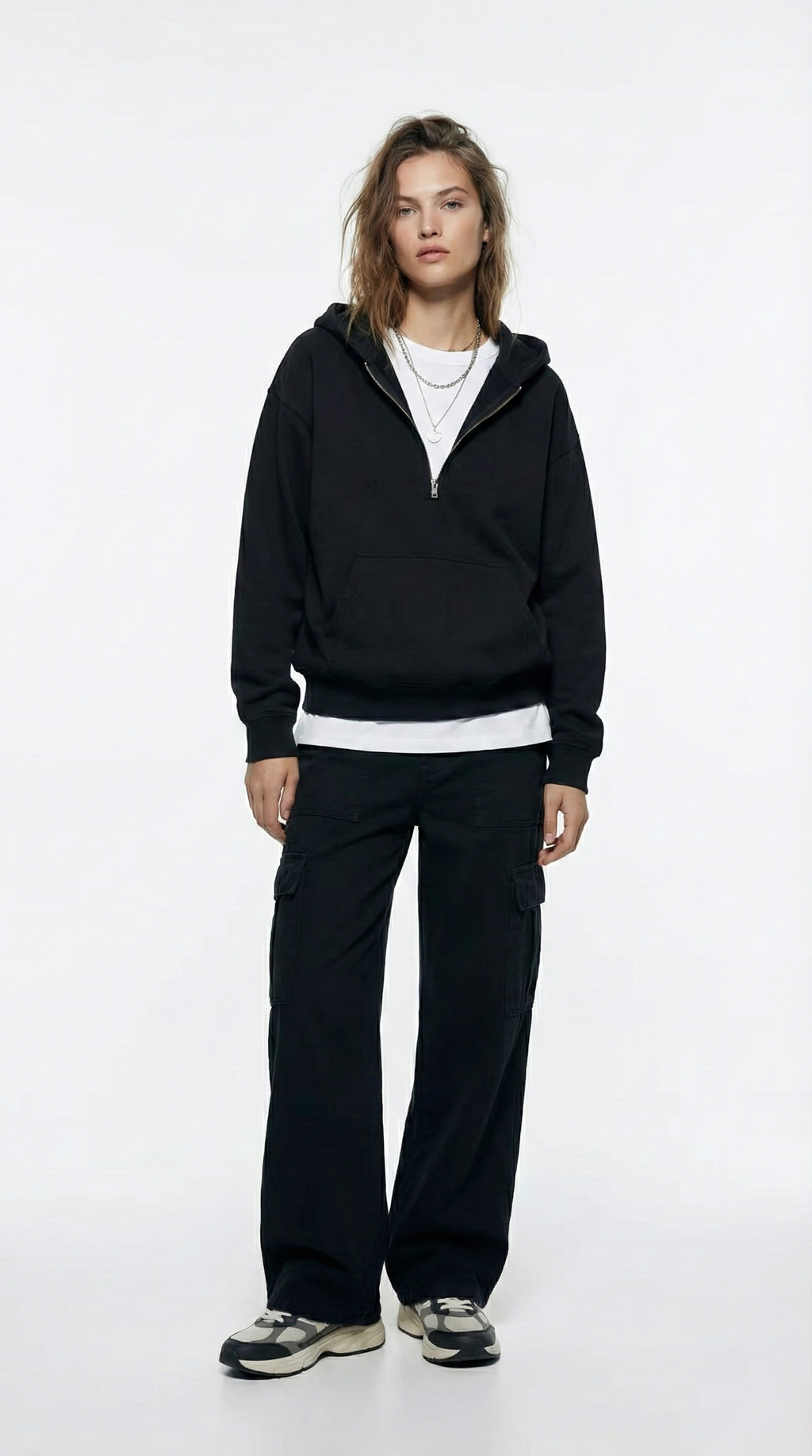 Unisex The Summit Oversized Half-Zip Hoodie | Jet Black4