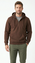 Unisex The Summit Oversized Half-Zip Hoodie | Cocoa