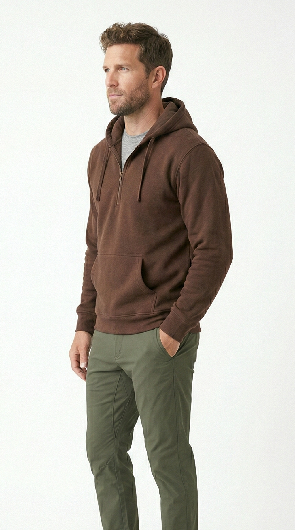 Unisex The Summit Oversized Half-Zip Hoodie | Cocoa