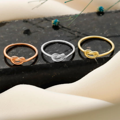 Infinity Knot Ring - 925 Sterling Silver Minimalist Band