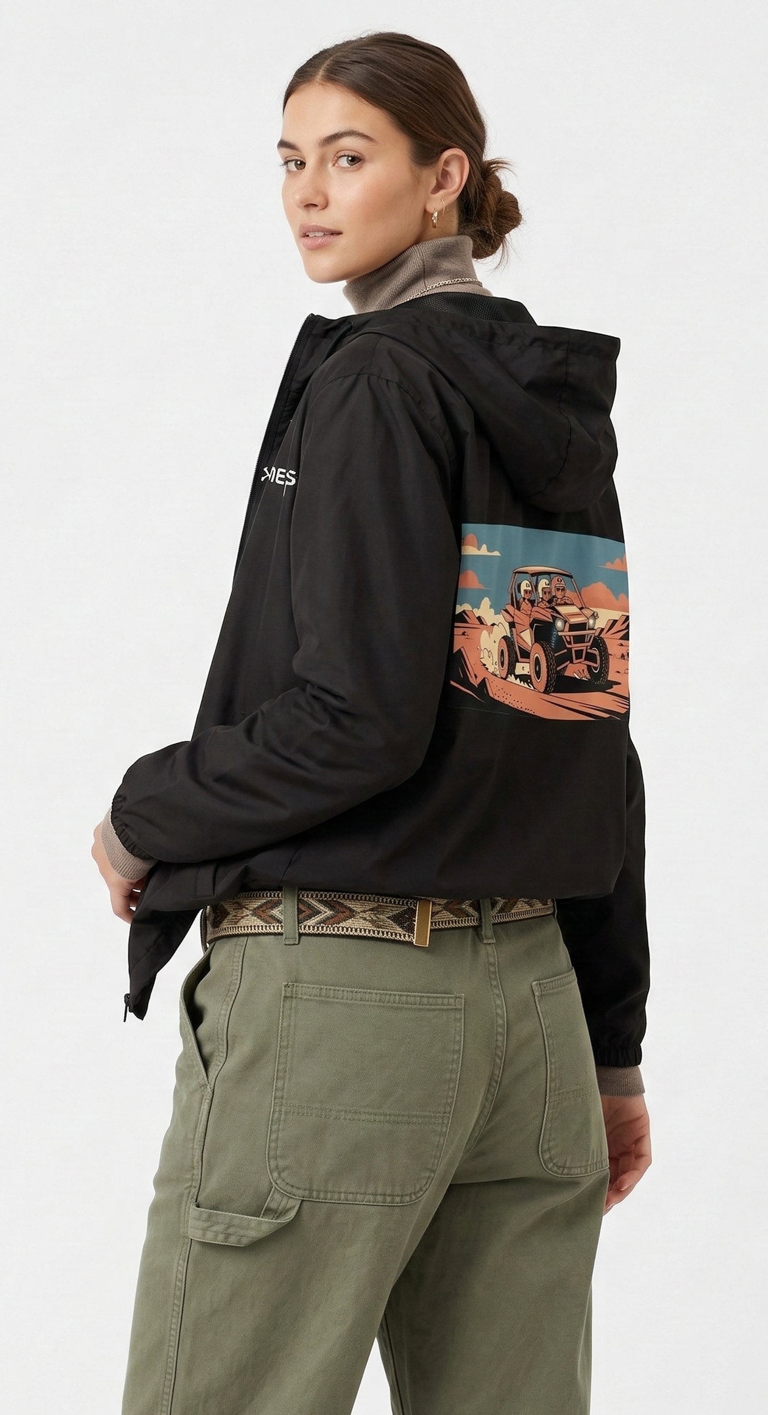 Unisex Packable Water-Resistant Windbreaker Jacket